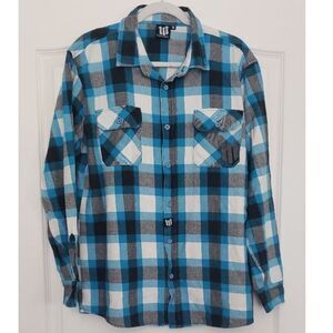 WeAllRide Plaid Flannel Button-up Women Sz XL Biker Outdoors Western‎ Streetwear